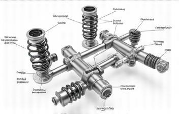 Image representing suspension components like shock absorber and spring.